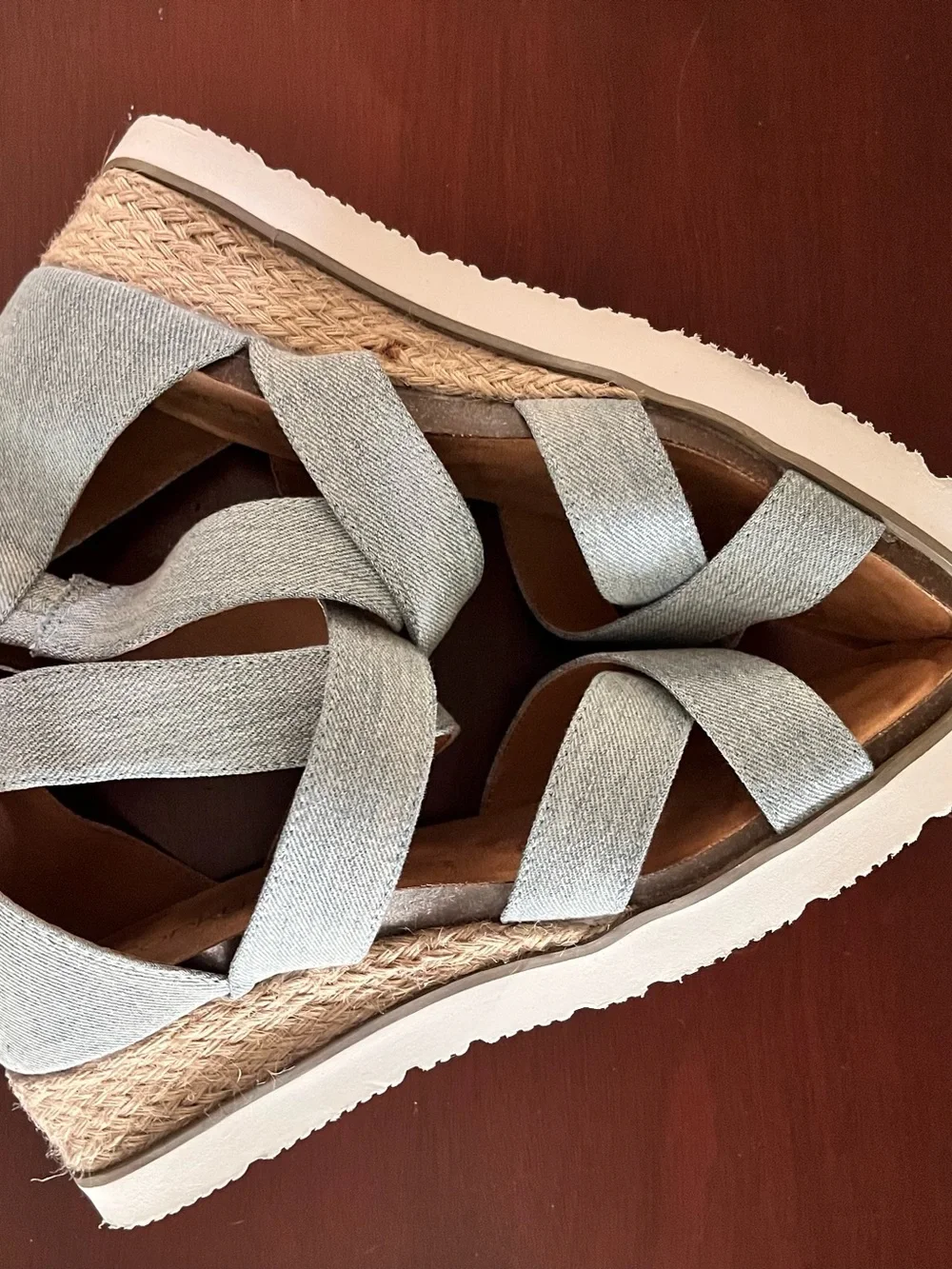 Corky's Footwear Double Dutch Sandal Shoe - Blue Denim - Women's Size 9